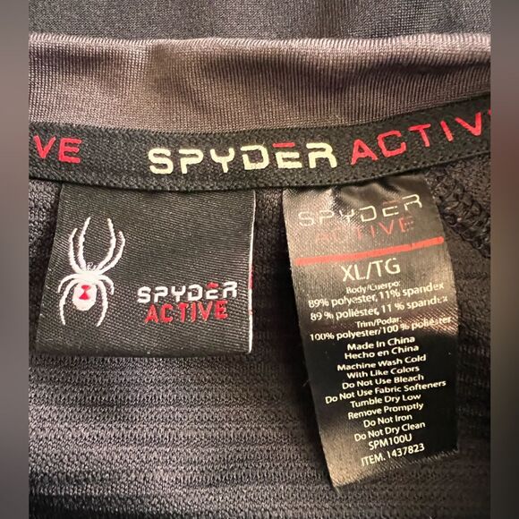Spyder Active Black Long Sleeve Performance Base Layer Shirt Men’s XL Workout - Picture 4 of 5